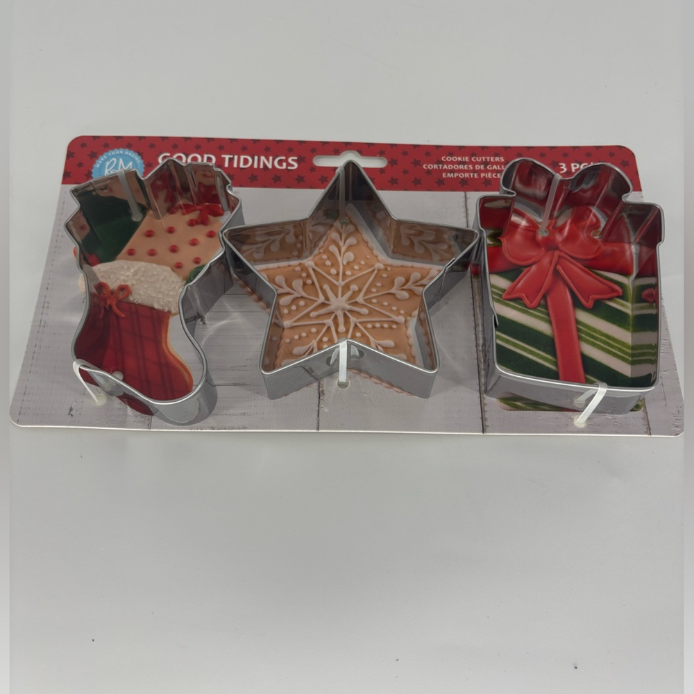 R&M Richards Holiday Cookie Cutters Set - Red, Silver, Green